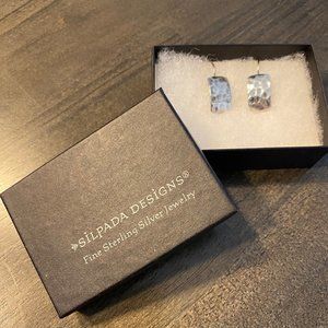 Silpada Sterling Silver Hammered Rectangle Drop Earrings